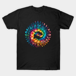 Zebra shark and Whitetip Shark Rainbow Tie Dye T-Shirt